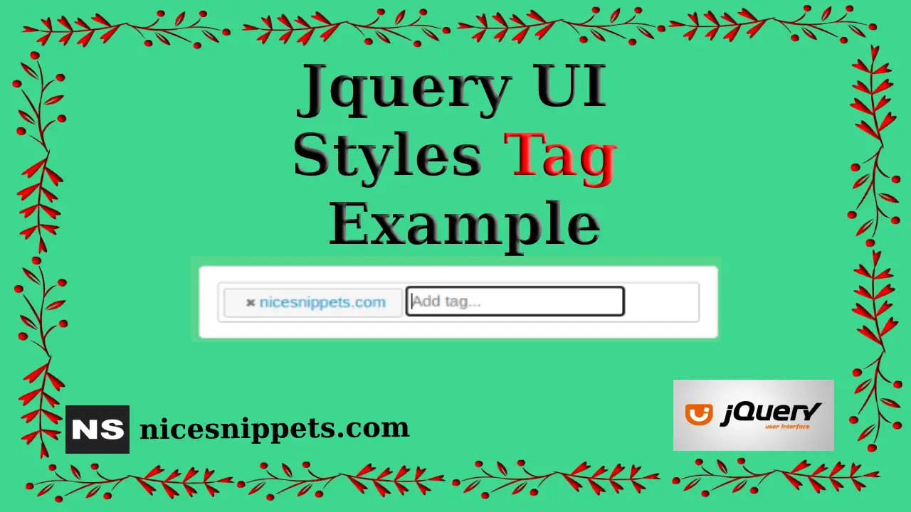 Jquery UI Styles Tag Example Tutorial
